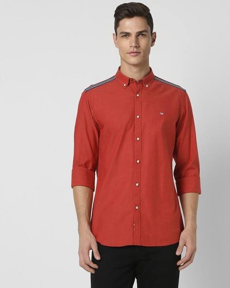 PETER ENGLAND Men Striped Slim Fit Cotton Shirt