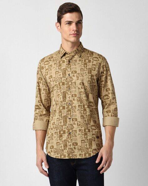 PETER ENGLAND CASUALS Men Printed Slim Fit Shirt with Patch Pocket