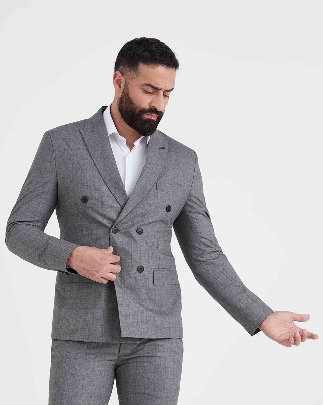 Checks Slim Fit Blazer with Side Vents