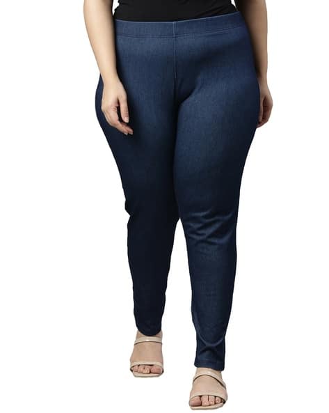 Buy Blue Churidars Leggings for Women by GO COLORS Online