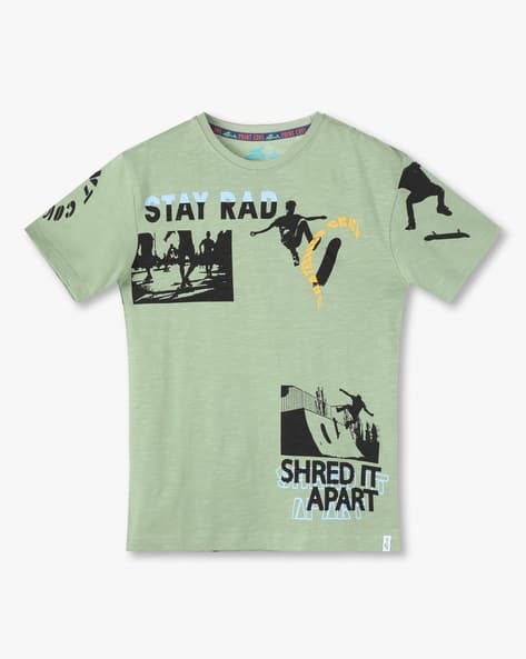 POINT COVE Boys Graphic Print Regular Fit Crew-Neck T-Shirt