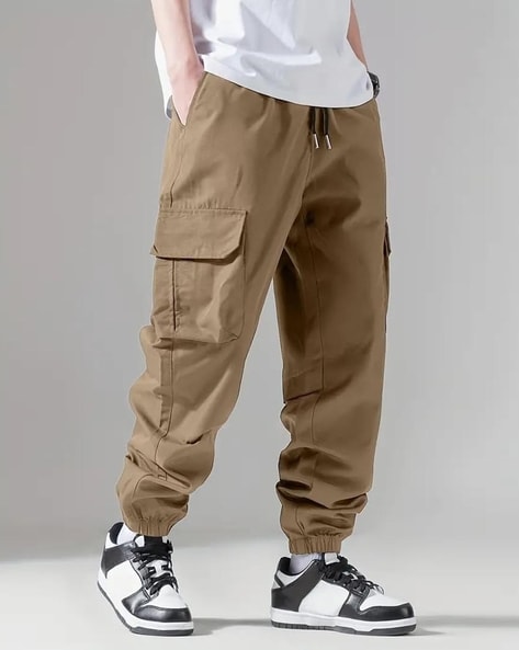 Men Baggy Fit Cargo Pants with Flap Pockets