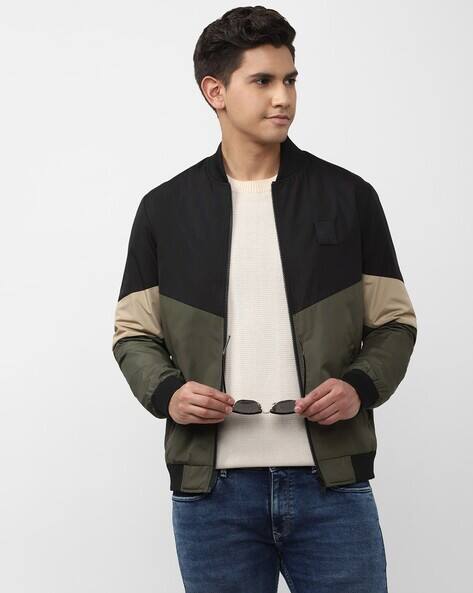 PETER ENGLAND CASUALS Men Colourblock Regular Fit Bomber Jacket
