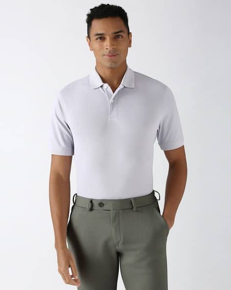 PETER ENGLAND CASUALS Men Regular Fit Polo T-Shirt with Ribbed Hem