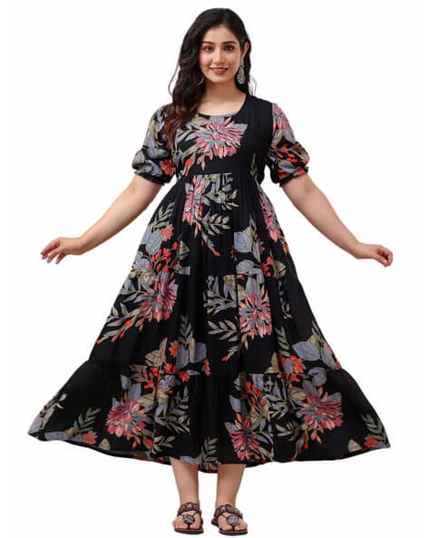 Charnest Women Floral Anarkali Kurta