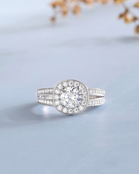 Ornate Jewels 925 Sterling Silver Round American Diamond Solitaire Band Ring