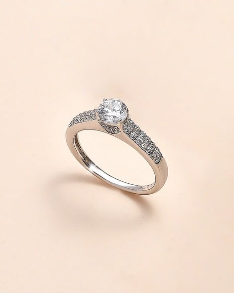 925 Sterling Silver Round American Diamond Solitaire Ring