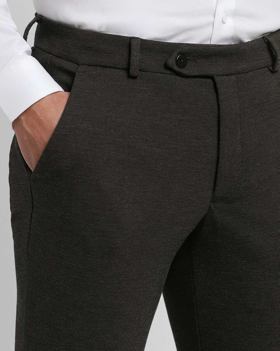 Men Super Slim Fit Flat- Front Trousers