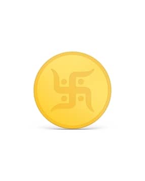 Yellow Gold Swastik Coin