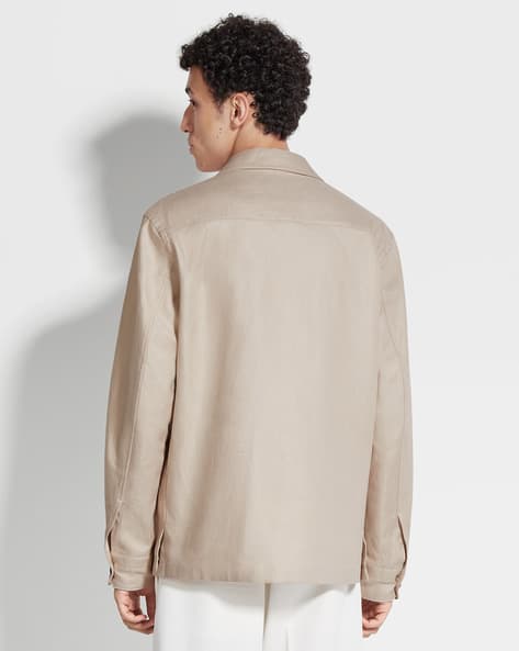 Buy Zegna Men Oasi Lino Linen Overshirt | Beige Color Men Buy Zegna Men Oasi Lino Linen Overshirt | Beige Color Men
