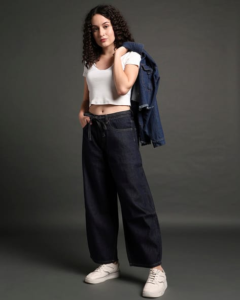 Women Mid-Rise Baggy Jeans