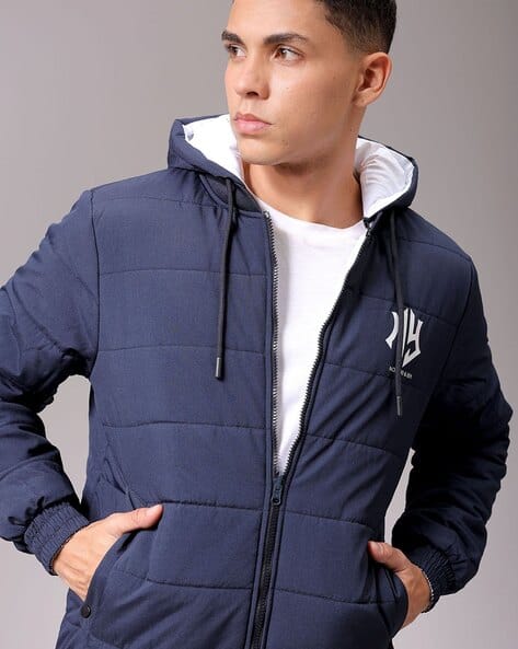 Men Slim Fit Reversible Puffer Jacket