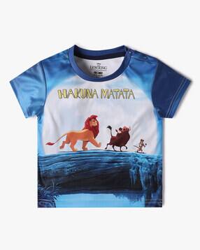 inf frendz Boys Hakuna Matata Print Regular Fit Round-Neck T-Shirt-picture-47