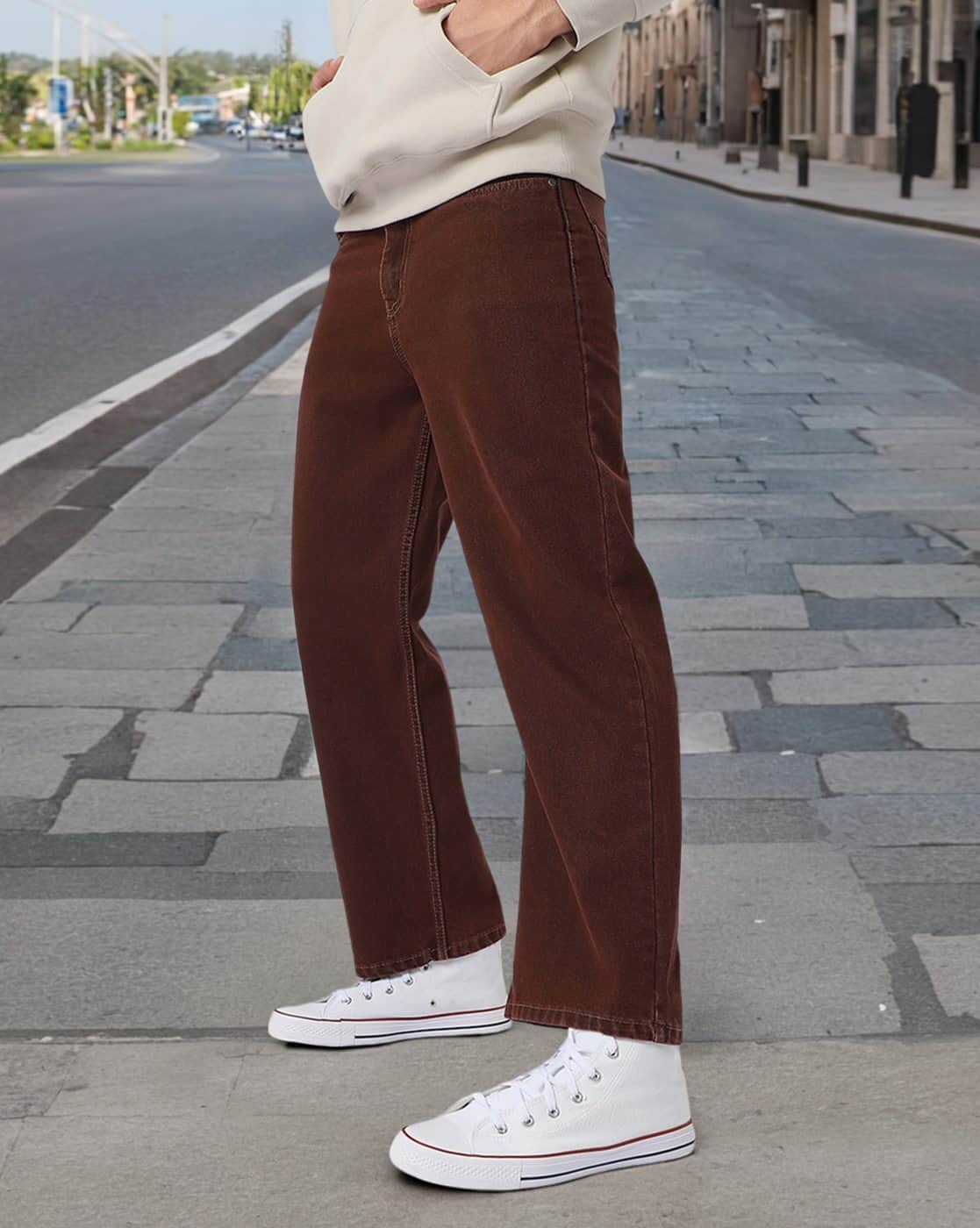 Buy Brown Jeans for Men by URBANO FASHION Online