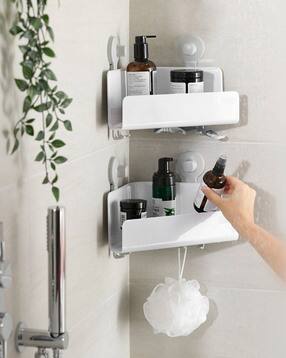Set of 2 Corner Shower Shelf with Brackets