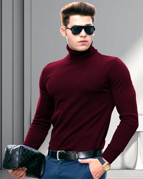 AOOSH Regular Fit High-Neck T-shirt
