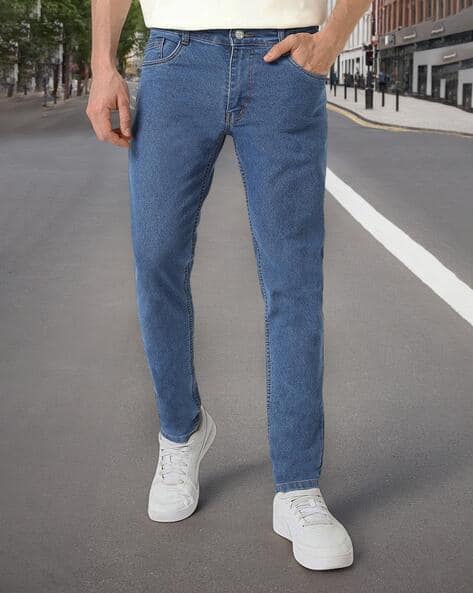 Men Slim Fit Mid-Rise Clean Jeans