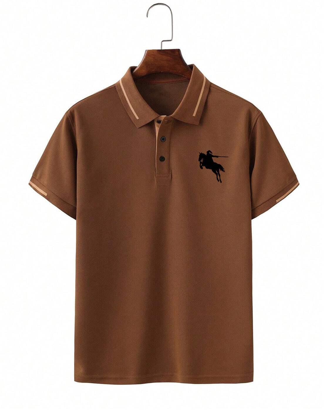 Vooter Men Polo Collar T-shirt For Men (Coffee, XL)
