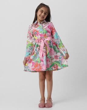 Girls Printed Shift Dress-image-23