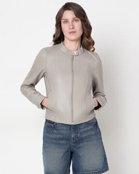 vero moda Women Regular Fit Zip-Front Biker Pocket-picture-52