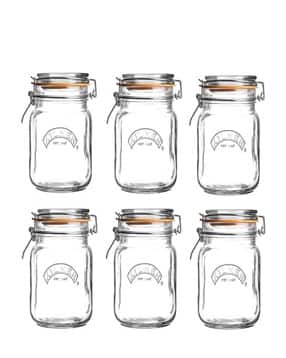 kilner Set of 6 Square Clip Top Glass Storage Jars-picture-50