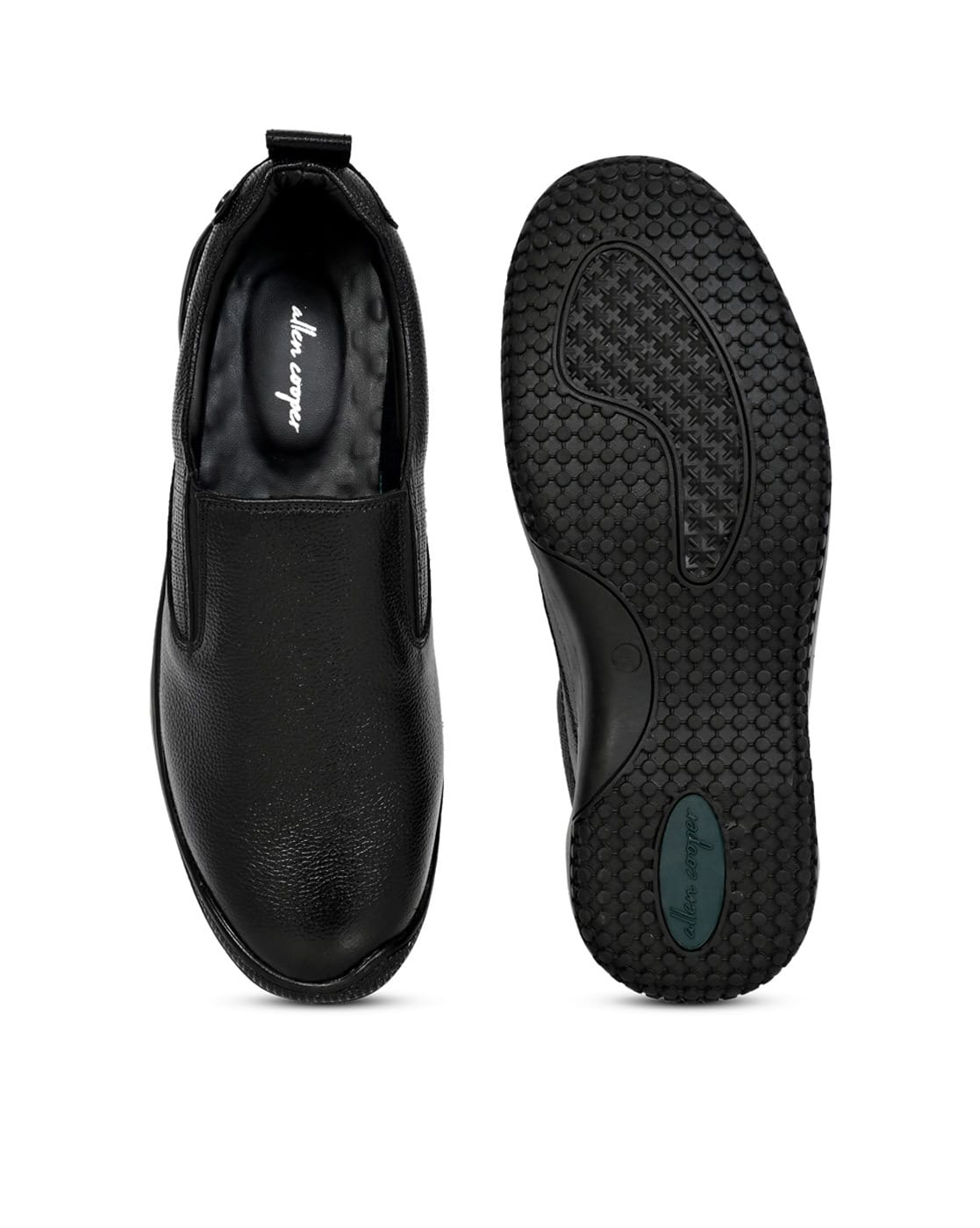 Buy Allen Cooper Men Genuine Leather Slip-On Shoes Online | Ajio.com