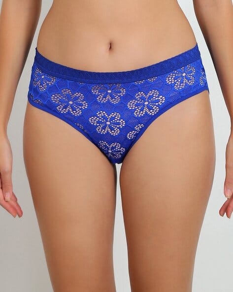 BEACH CURVE Women Embroidered Hipsters with Elasticated Waist