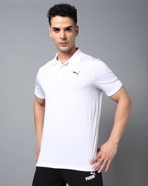 Men Train Regular Fit Polo T-Shirt with Logo Embroidery