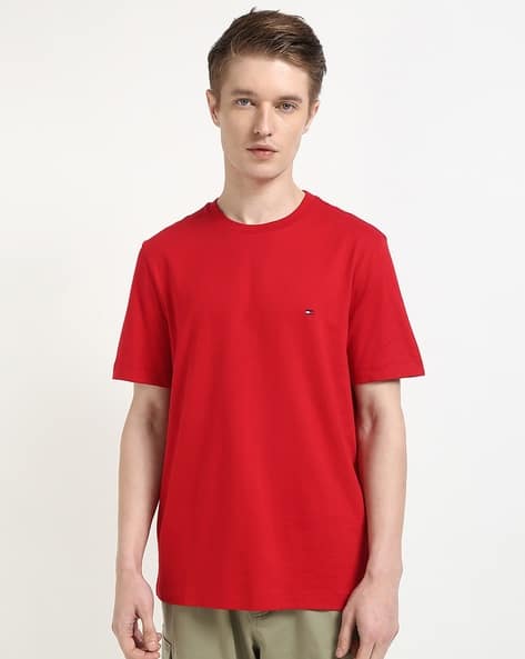 TOMMY HILFIGER Men Seasonal Regular Fit Crew-Neck T-Shirt with Logo Print
