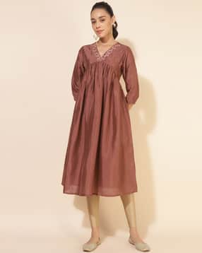 janasya WomenEmbroidery A-line Kurta-picture-47