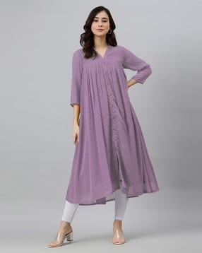 janasya Women Self-design Flared Kurta-picture-42
