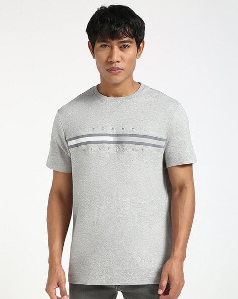 Product image of TOMMY HILFIGER Men Brand Embroidered Regular Fit Crew-Neck T-Shirt