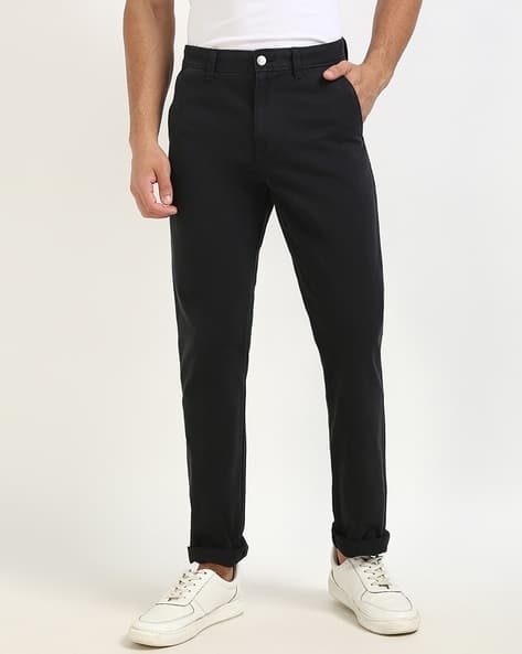Men Flat-Front Straight Fit Chinos