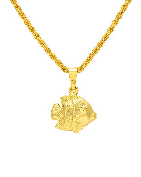 Memoir Fish-Shaped Pendant with Link Chain