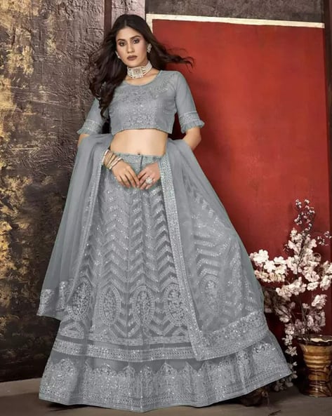 Buy Grey Lehenga Choli Sets for Women by Febstica Online