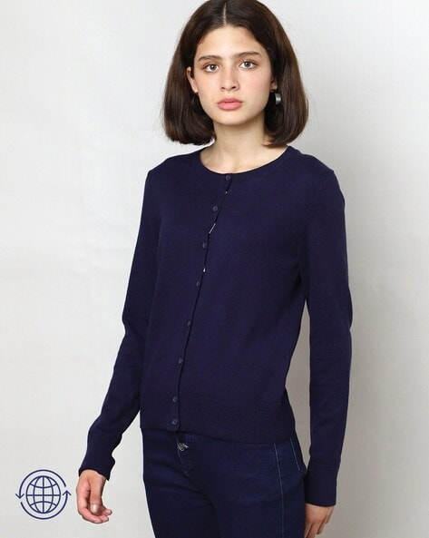 Gap Knitted Round-Neck Cardigan