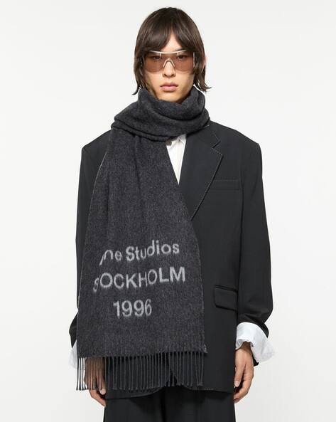 Buy Acne Studios Venus 1996 RWS Scarf | Black Color Women | AJIO LUXE