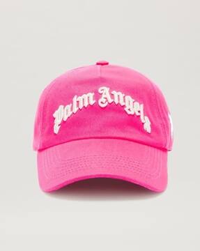 Buy Palm Angels Embroidered Curved Logo Cap | Pink Color