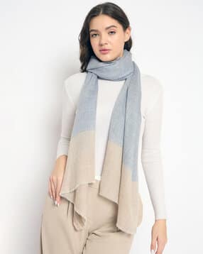 power sutra Women Colourblock Scarf with Fringed Hem-picture-14