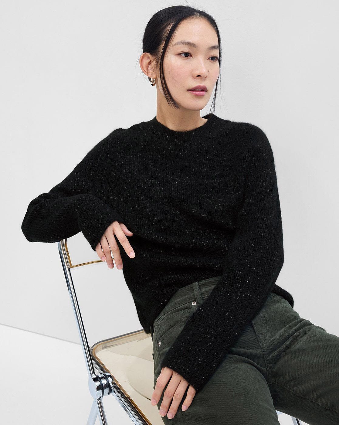 Women Relaxed Fit Crew-Neck Pullover