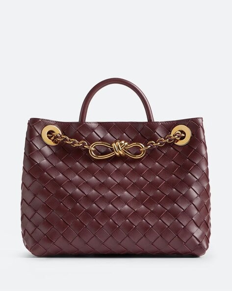 Buy BOTTEGA VENETA Small Andiamo Bag with Chain Burgundy Color