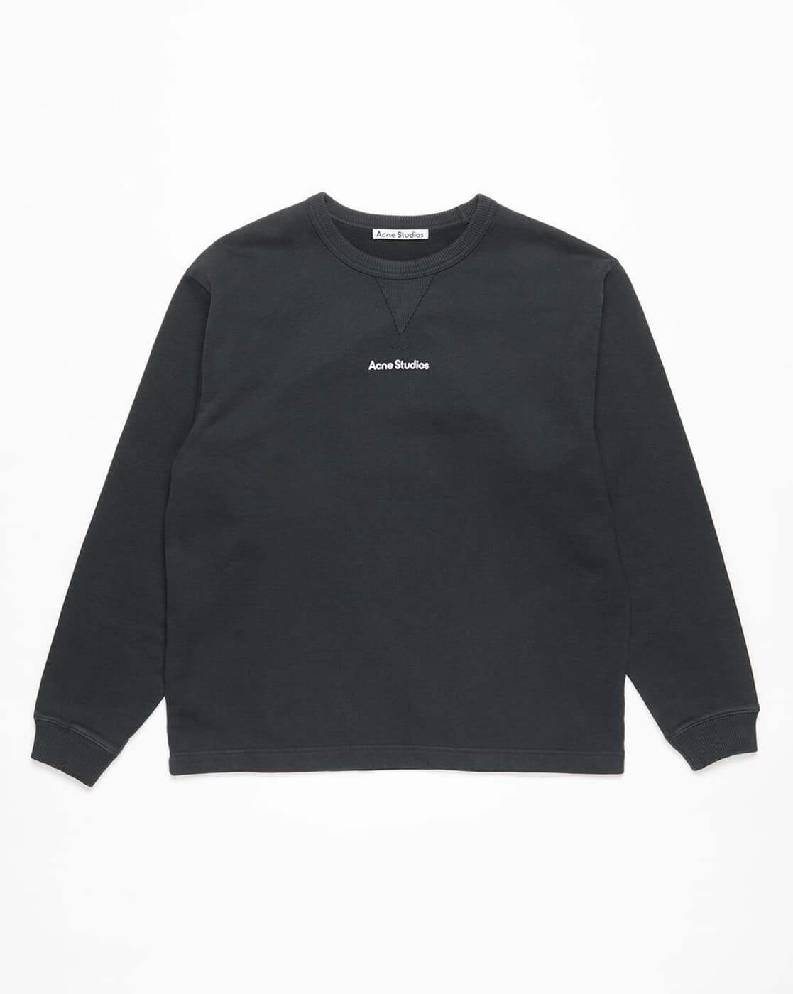 Buy Acne Studios Fin U Stamp Logo Regular Fit Sweatshirt | Black