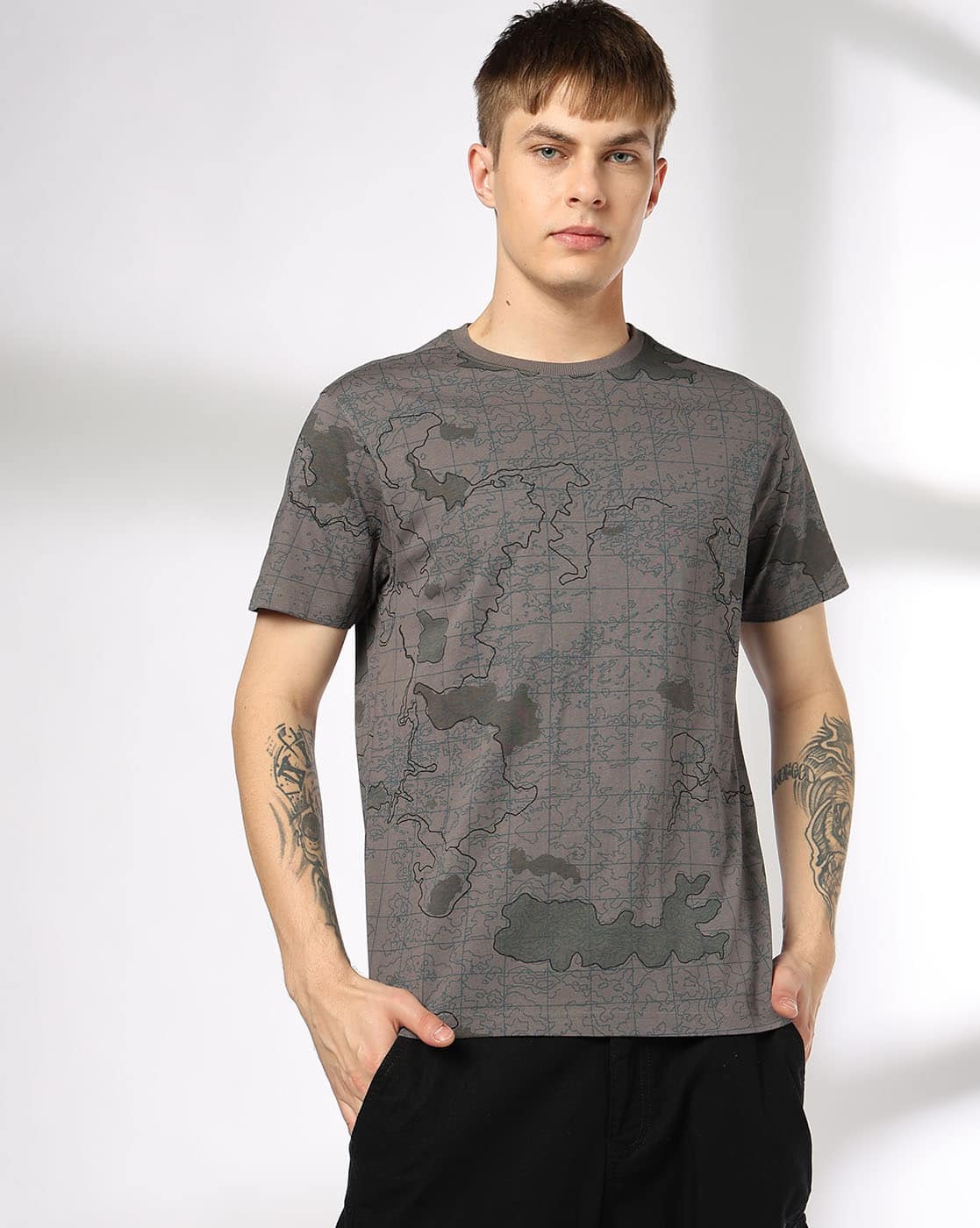 Buy Grey Tshirts for Men by DNMX Online | Ajio.com