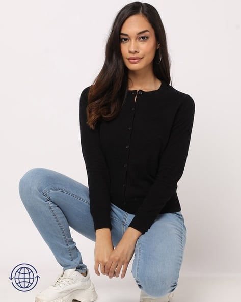 Relaxed Fit Button-Down Cardigan - Main Image