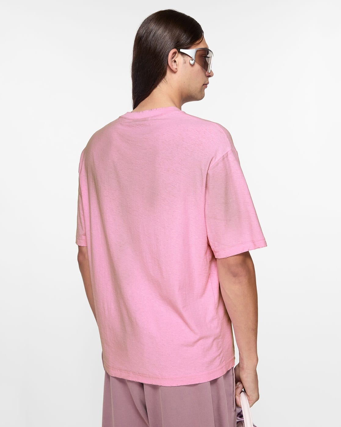Acne Studios ピンク Tシャツ 1996 XS Acne Studios logo-print Distressed T-shirt | Pink | FARFETCH IN
