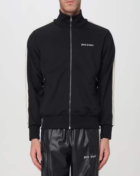 Buy Palm Angels Regular Fit Zip-Front Track Jacket | Black Color