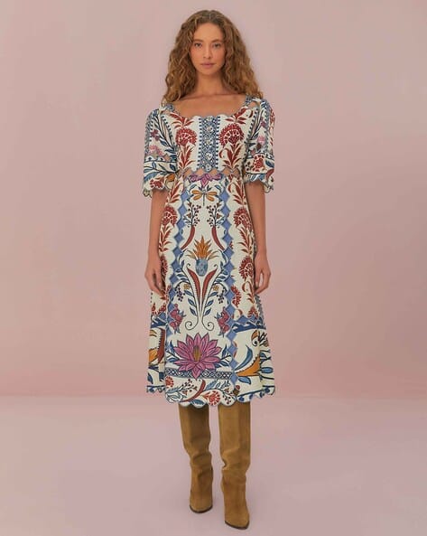 farm rio cream romantic lightness short sleeve midi dress Farm Rio Cream Romantic Lightness short sleeve midi dress size large