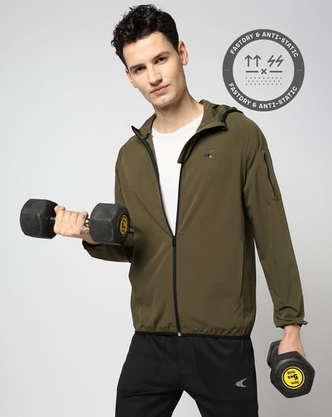  Men's ウィンドブレーカーJacket ダークグリーンXSサイズ Buy PERFORMAX Men Zip-Up Relaxed Fit Jacket Online | Ajio.com