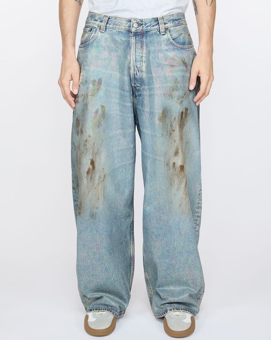 Buy Acne Studios 2023 Dirty Halo Baggy Fit Jeans | Mid Blue