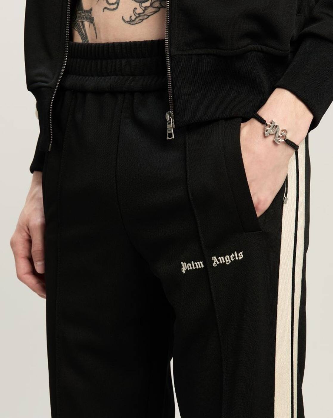 Buy Palm Angels Straight Track Pants with Insert Pockets | Black